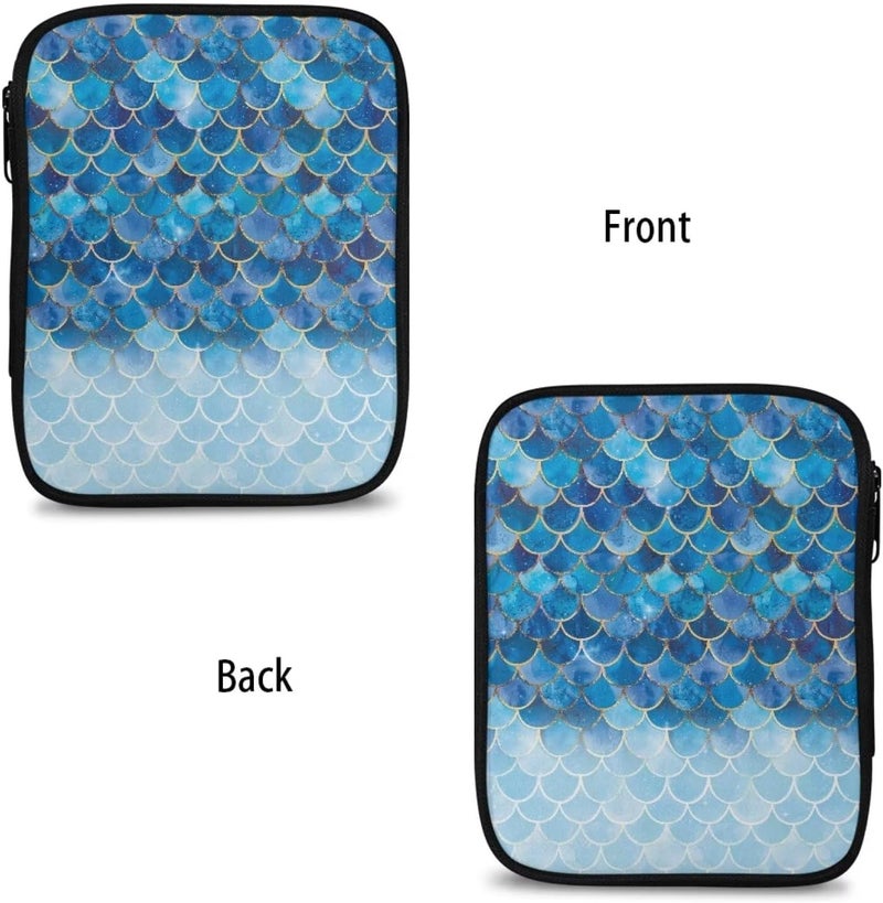Hechitok Mermaid Scales Blue Crochet Hooks Case Zipper Bags Portable Crochet Storage Bag with Web Pocket and Crochet Holder Slots for Carrying Various Crochets Needles - Image 4